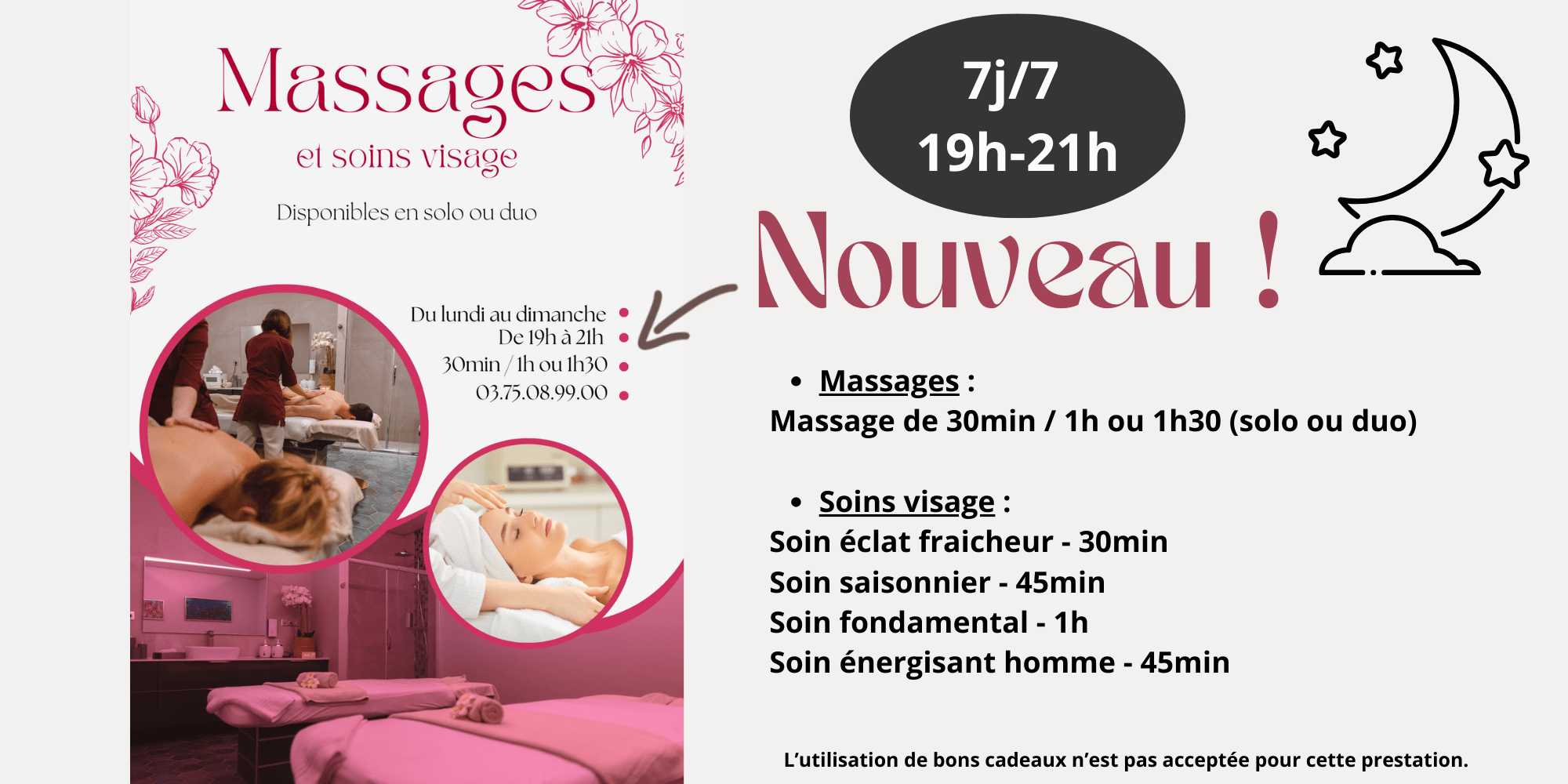 Affiche ouverture spa 7j-7 spa marotte Affiche ouverture spa 7j-7 spa marotte