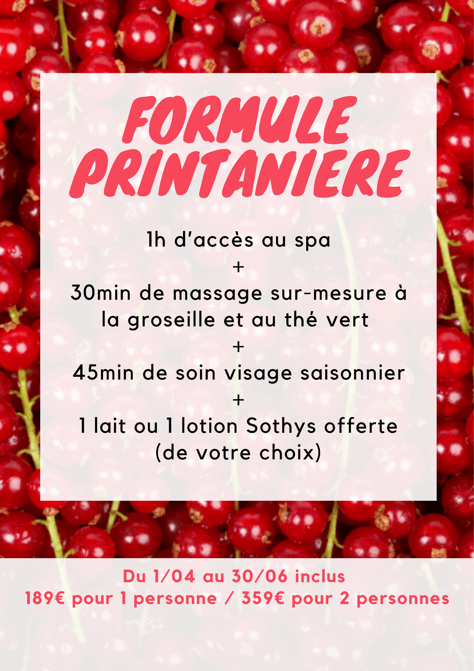 Formule printanière - spa marotte 2026