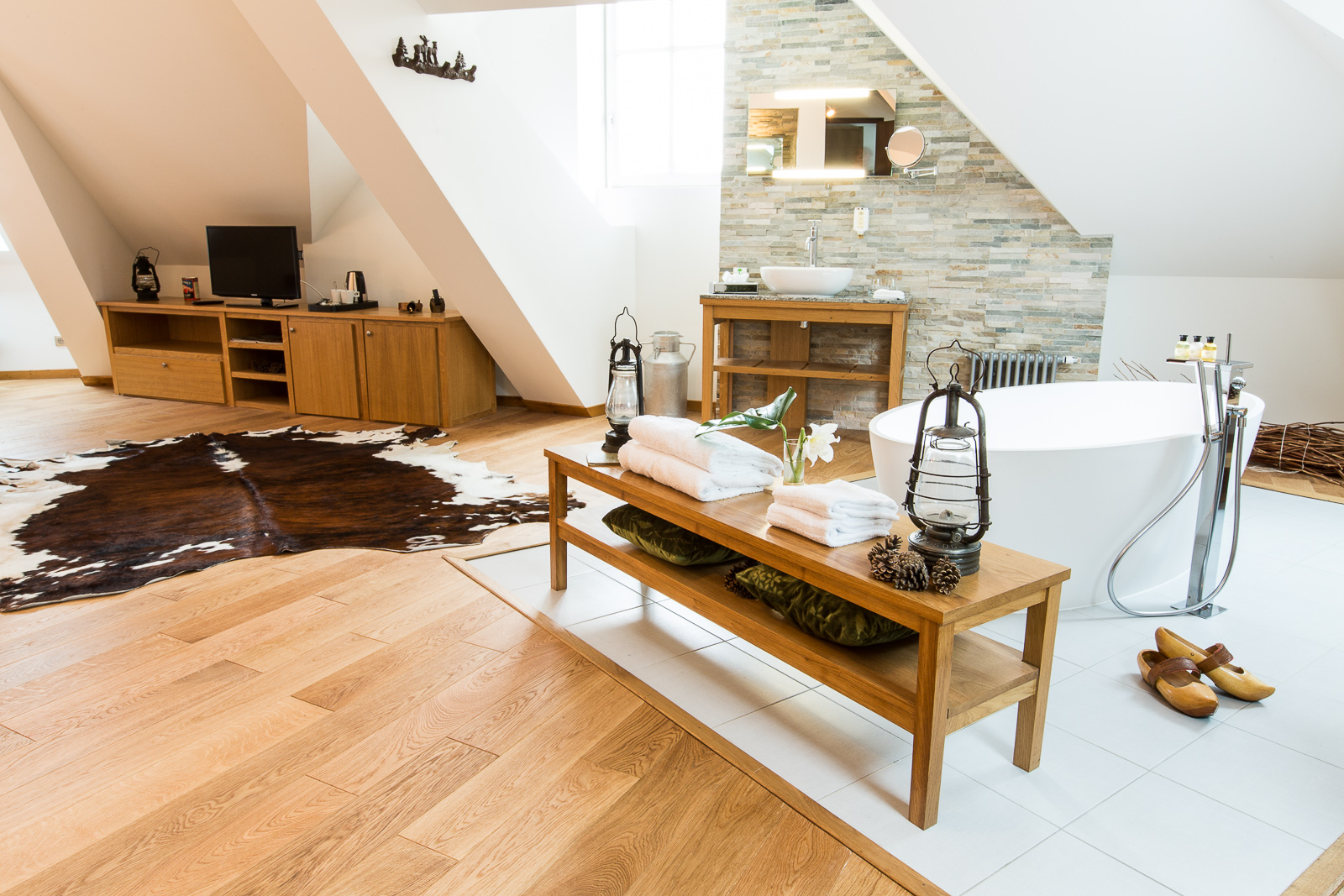 Hotel Marotte chalet salle de bain salon