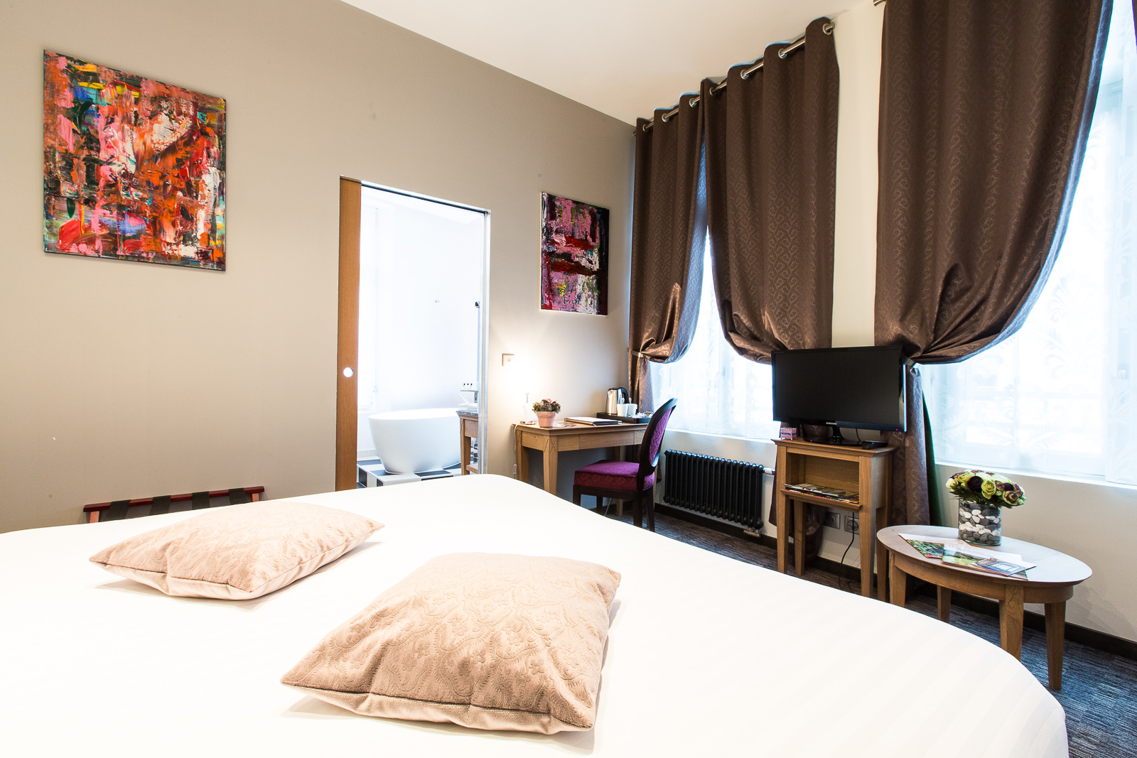 Hôtel Marotte chambre cosy rideaux